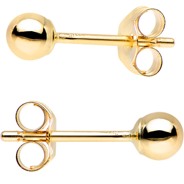 14kt Yellow Gold 3mm Ball Earrings – BodyCandy