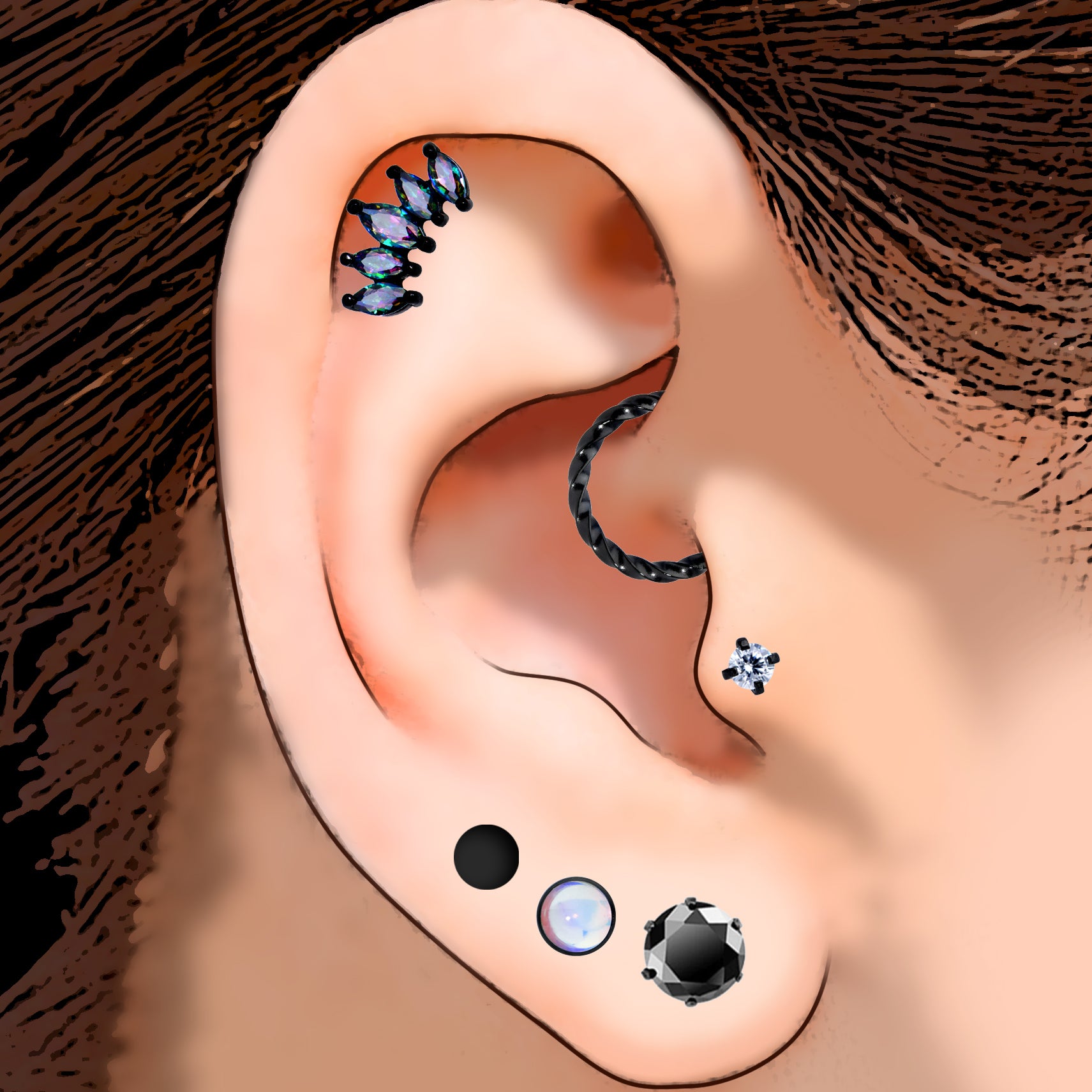 Image of Dark Diva Ear Curation