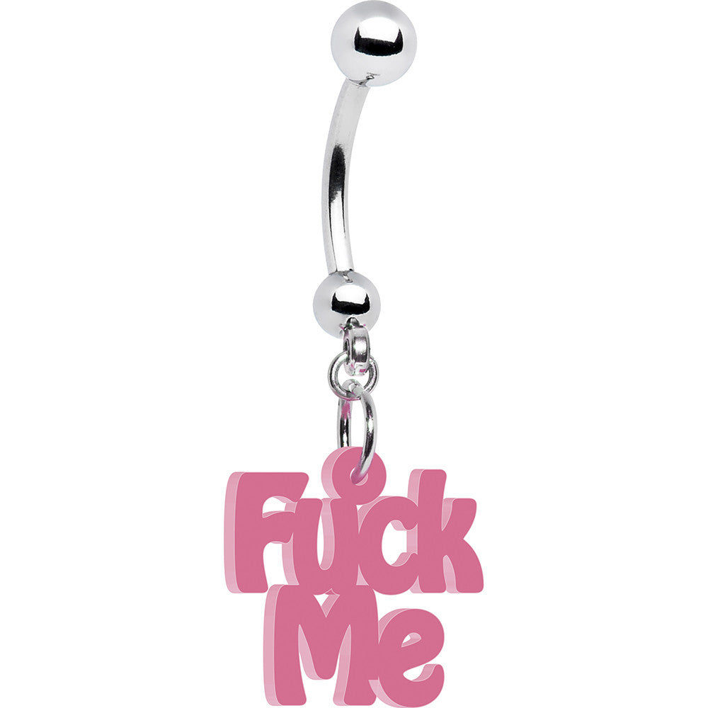 Solid Pink F*ck Me Belly Ring – BodyCandy