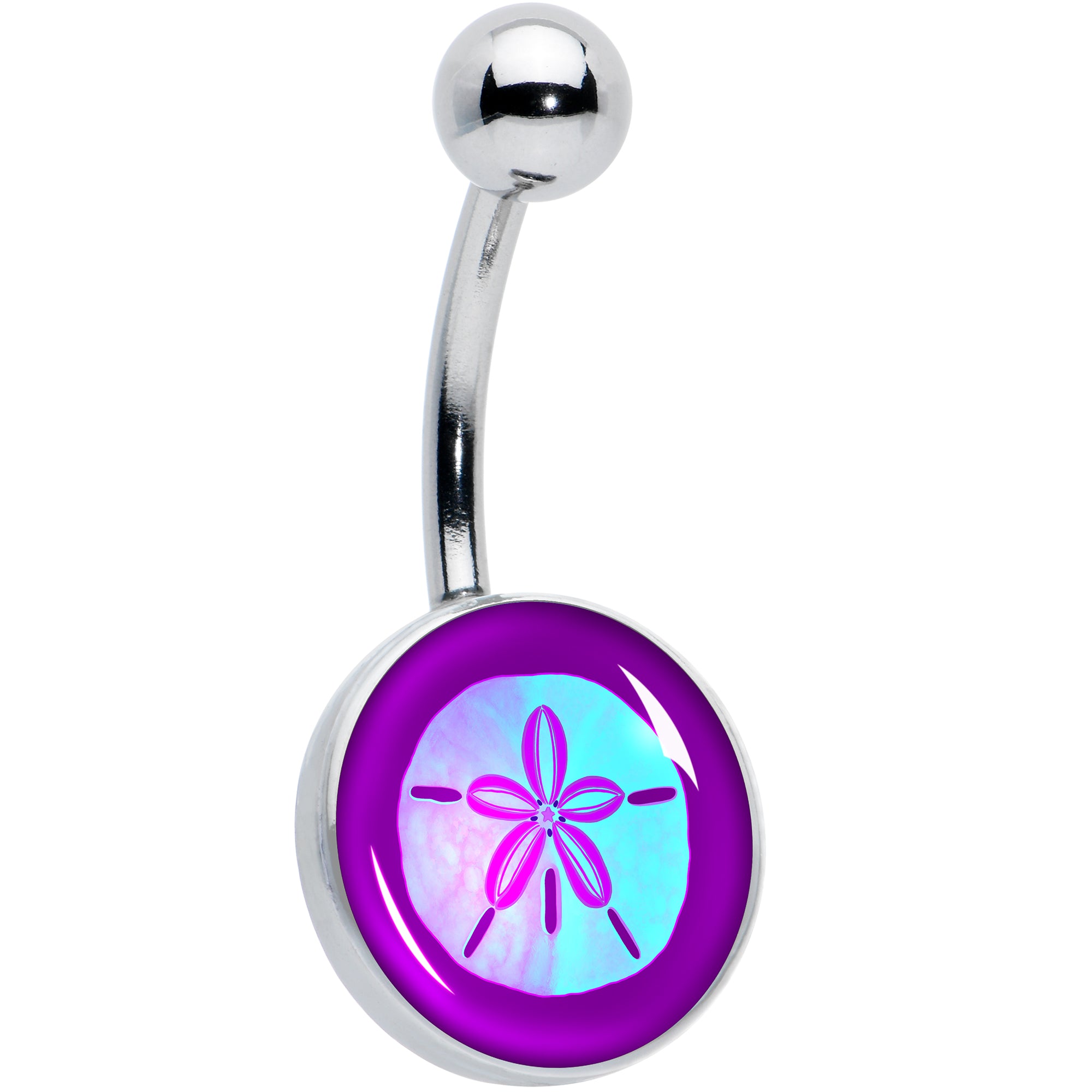 Image of Purple Nautical Sand Dollar Belly Ring