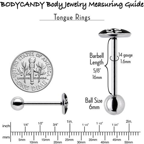 Black and White Fuck You Barbell Tongue Ring – BodyCandy