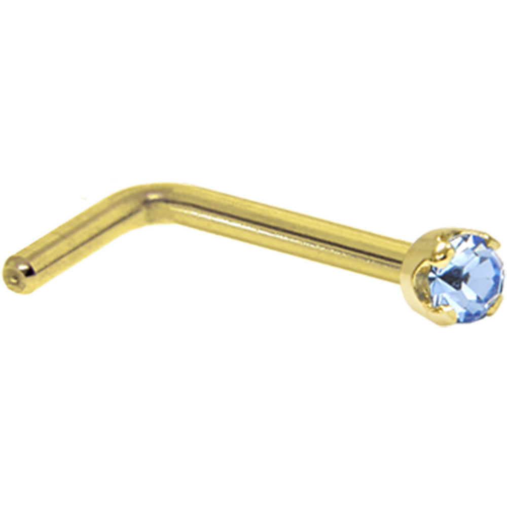 Solid 14KT Yellow Gold 1.5mm Ball Nose Ring