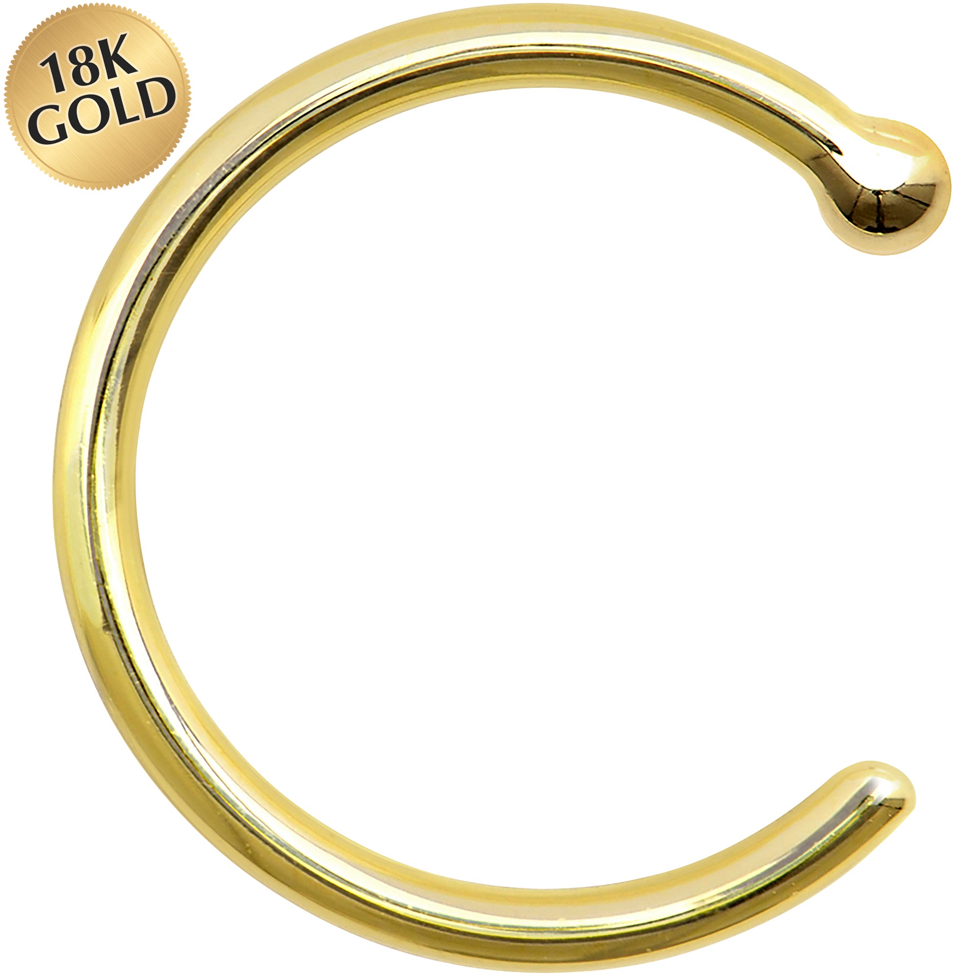 18 Gauge 5/16 Solid 14KT Yellow Gold Nose Hoop