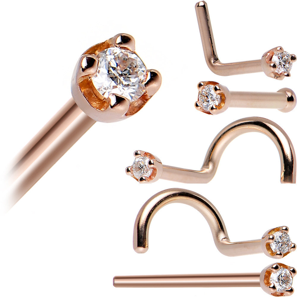 14KT Rose Gold 1.5mm Genuine Diamond 