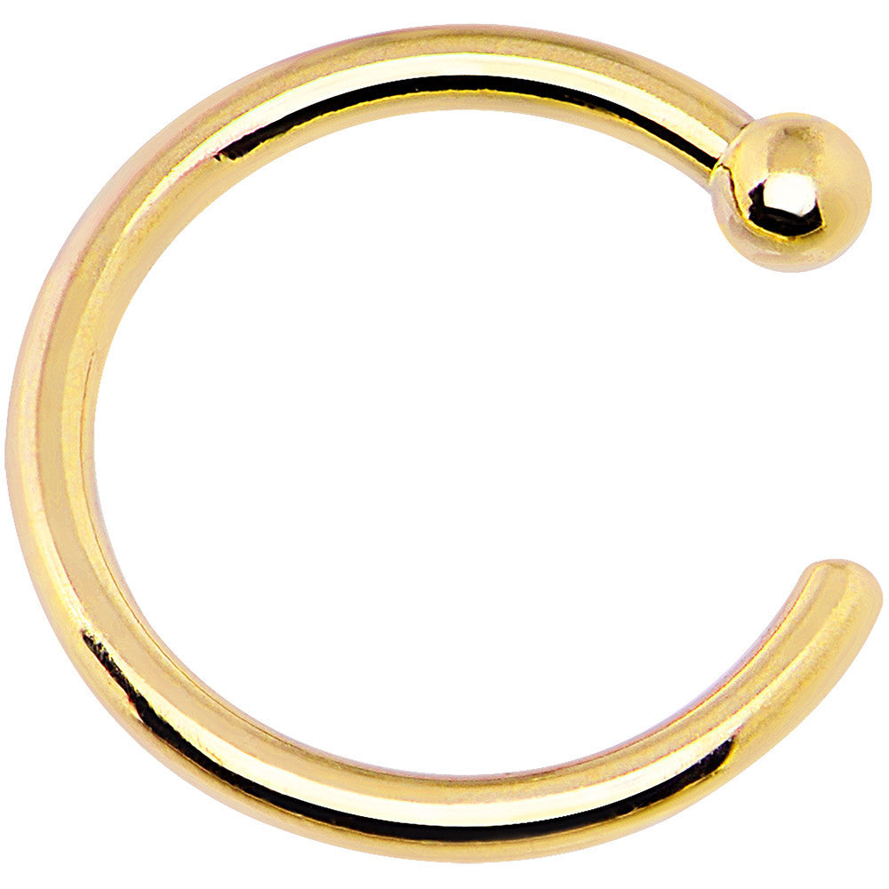 20 Gauge 14 14kt Solid Yellow Gold Nose Hoop Bodycandy