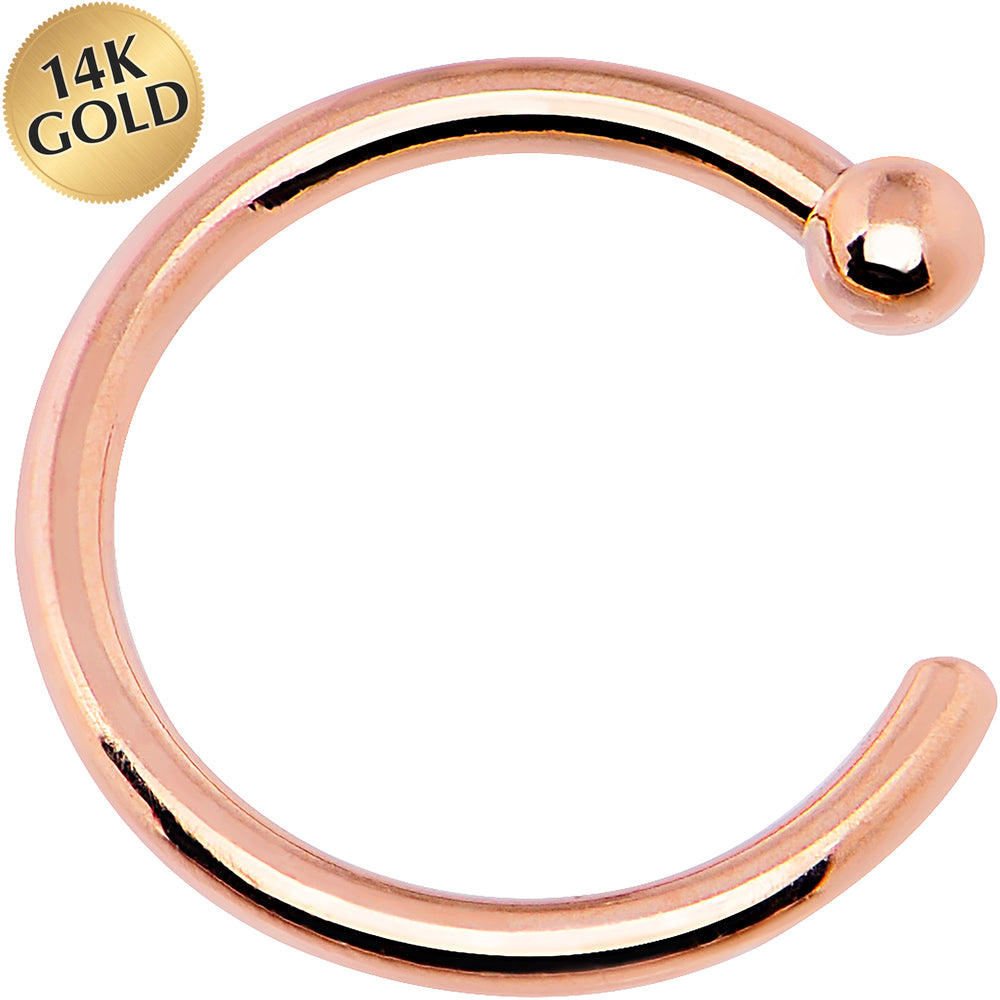 14K Rose Gold Septum Jewelry | Cool Breeze Yellow Gold | 20g / 5/16” =8 mm (Common)