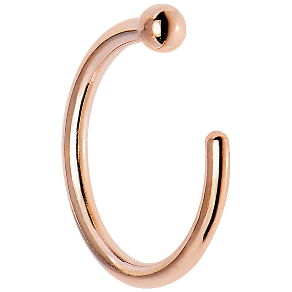 20 Gauge 1/4 14kt Solid Rose Gold Nose Hoop – BodyCandy