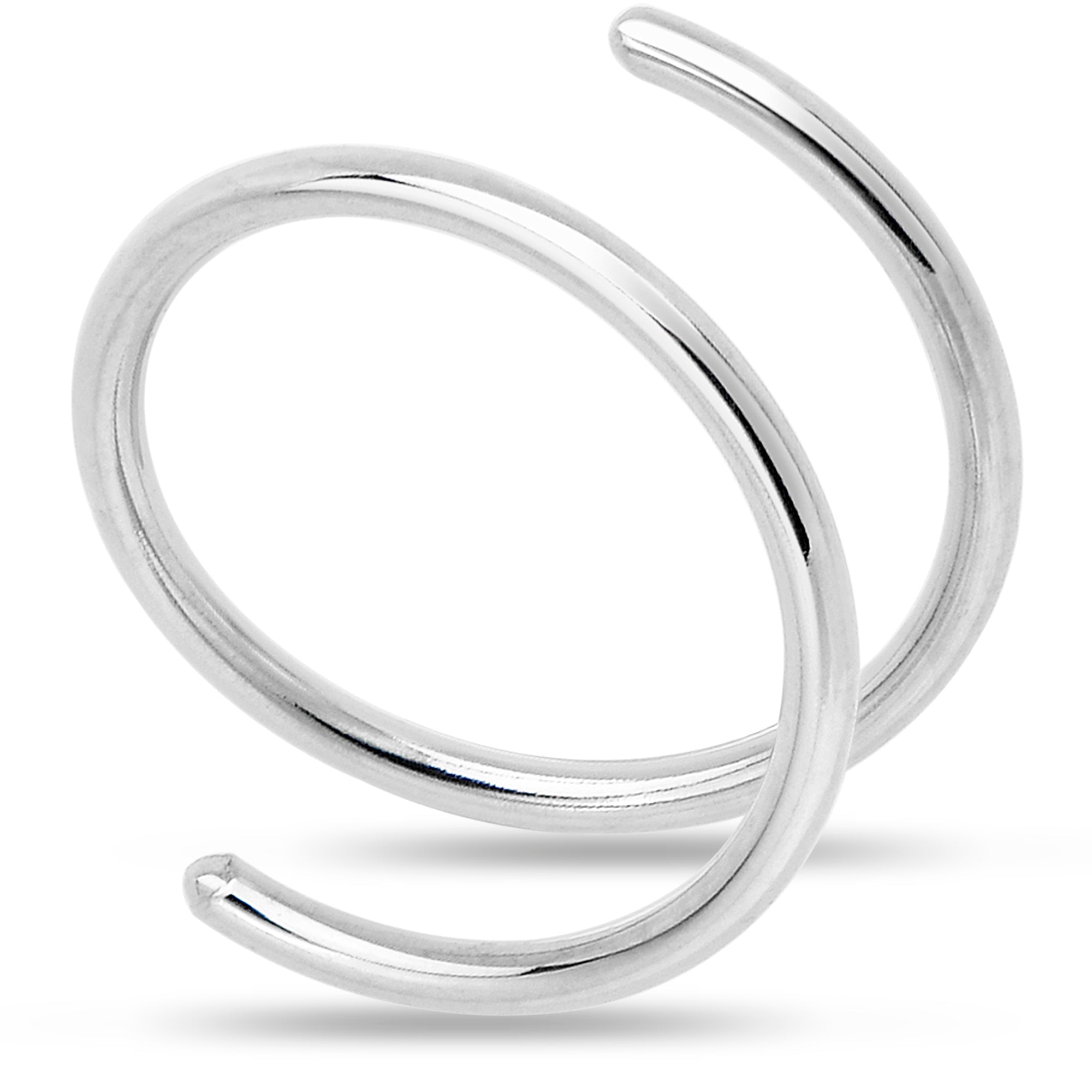 Image of Double Hoop Nose 925 Sterling Silver Spiral Nose Ring (Select Your Size)