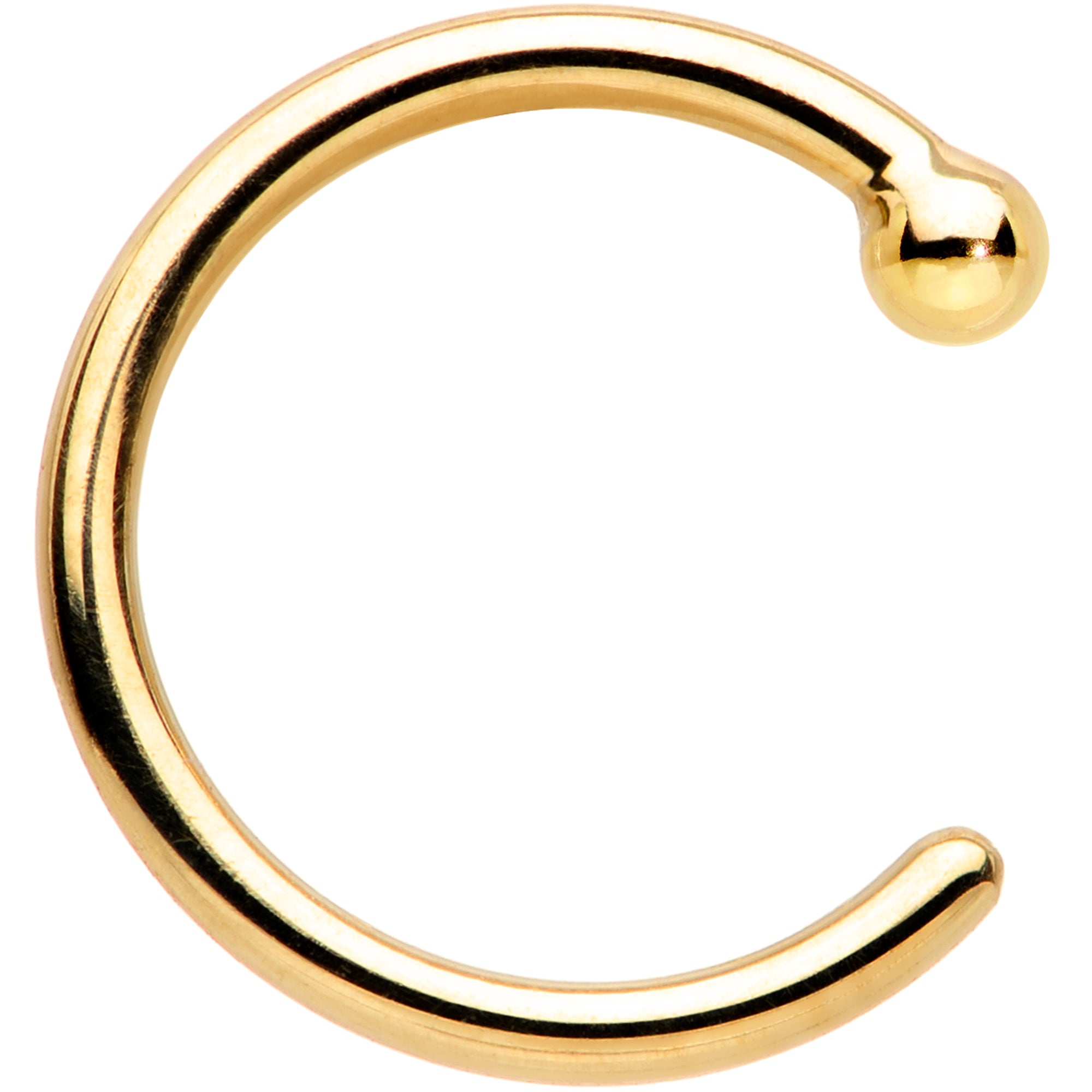 20 Gauge 5/16 Solid 18KT Yellow Gold Nose Hoop