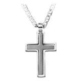 Inox Jewelry Men's Stainless Steel Double Cross Pendant