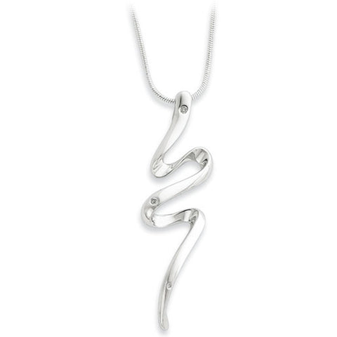 White Ice Sterling Silver Genuine Diamond Snake Drop Necklace – BodyCandy