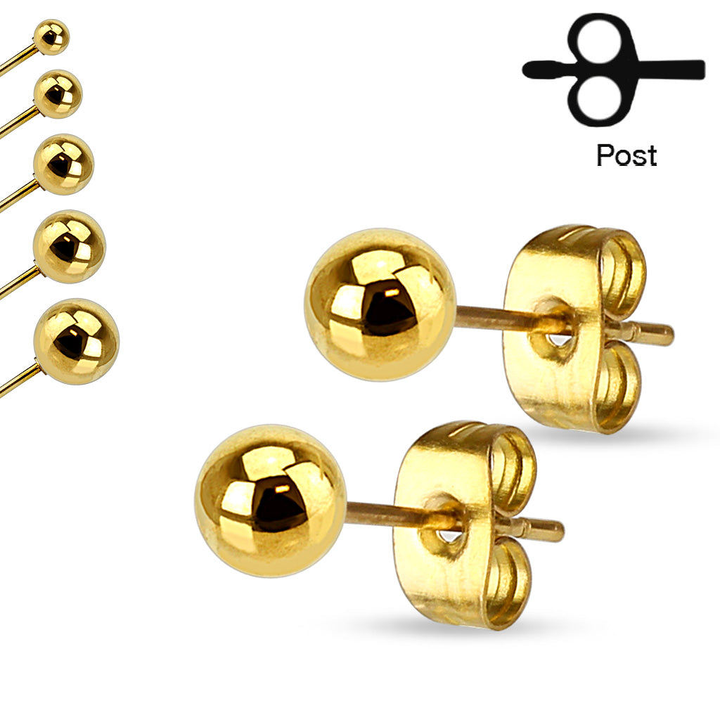 Buy 1 Pair 4x4mm Wholesale Metal Gold Plated Ball Stud Earrings Online in  India - Etsy
