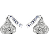 Sterling Silver 1/8 ct tw Diamond Hershey?s Kisses Stud Earrings