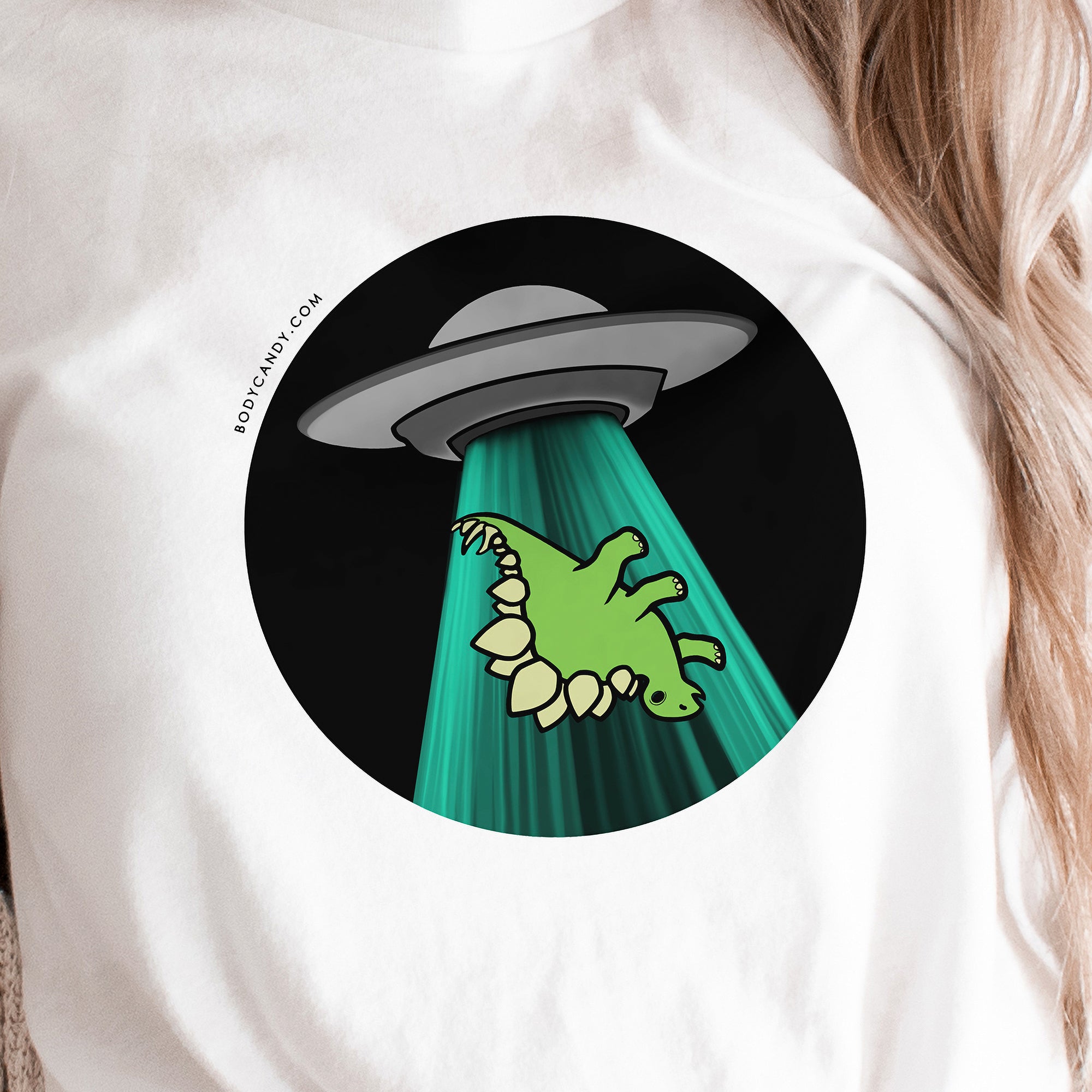 Image of Alien UFO Dinosaur Abduction Tee Shirt