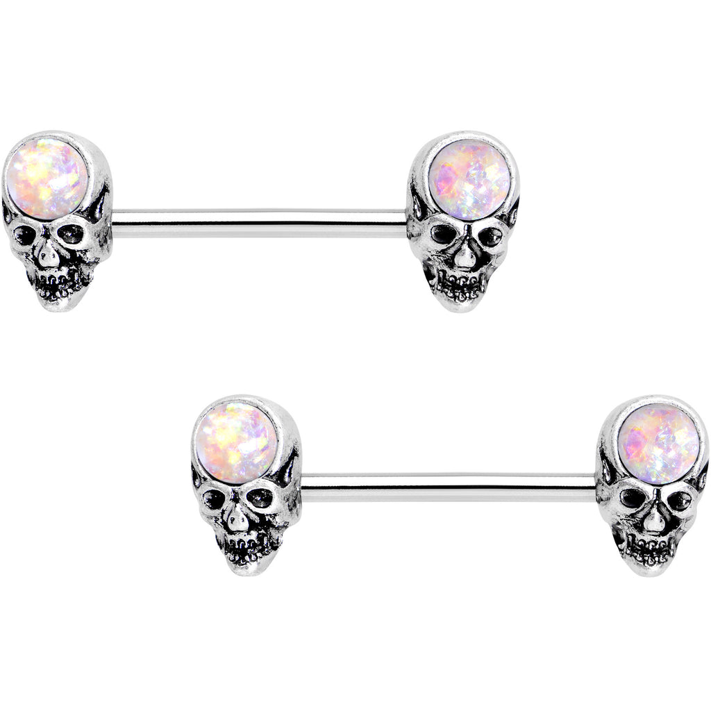 14 Gauge 5/8 White Faux Opal Psychic 