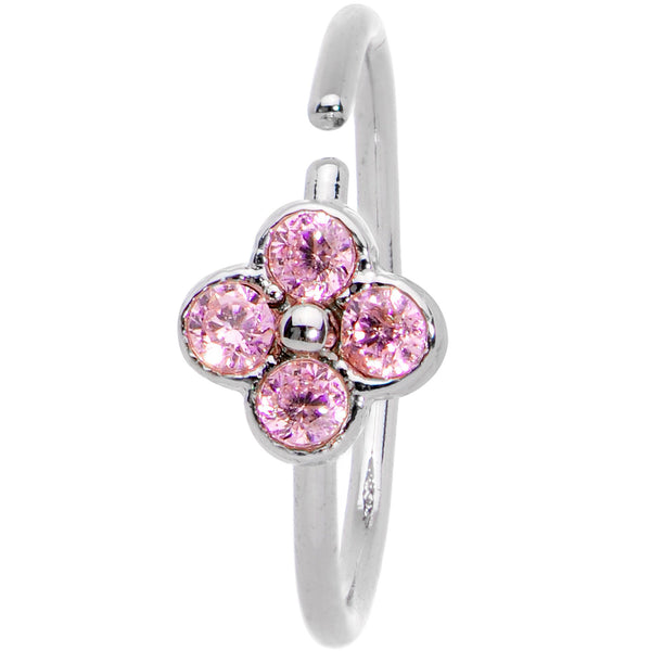 20 Gauge 3/8 Pink Gem Star Flower Seamless Circular Ring – BodyCandy