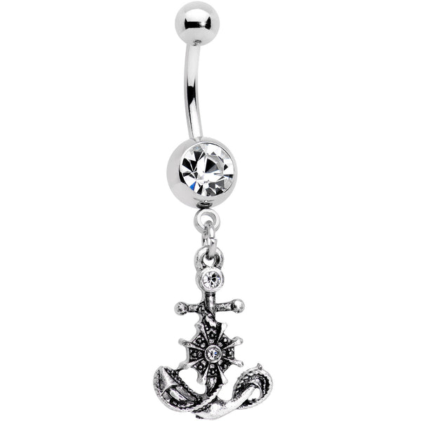 Clear Gem Best Friend Nautical Dangle Belly Ring Set of 2 – BodyCandy