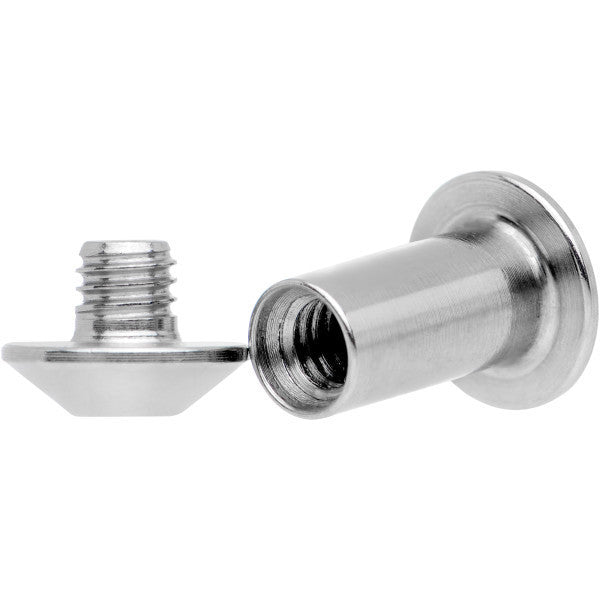 6 Gauge Stainless Steel Screw Fit Tunnel Set of 2 - BodyCandy