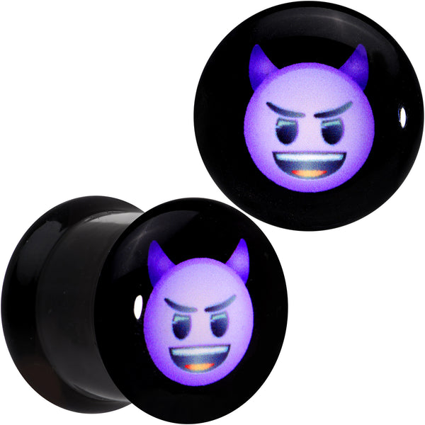 7/16 Licensed Purple Devil emoji Acrylic Double Flare Plug