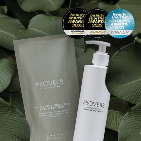 proverb refillable body wash | winning beauty shortlist award 2023