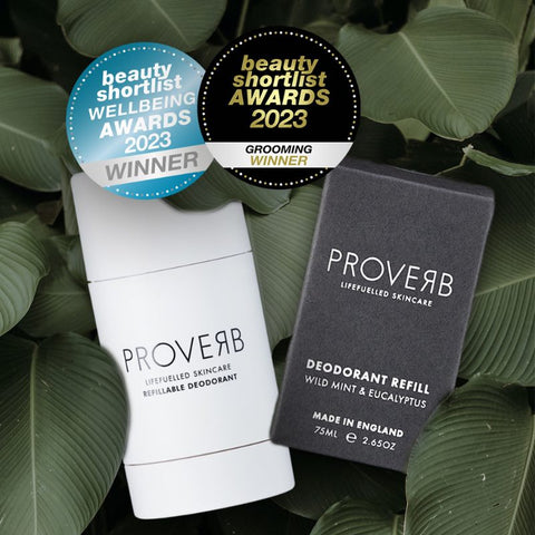 proverb refillable natural deodorant | winning beauty shortlist award 2023