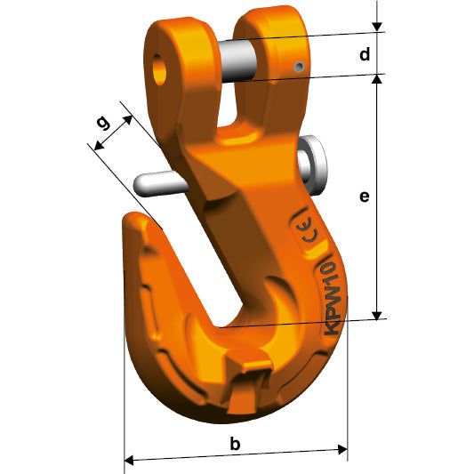 Pewag Winner G10 Clevis Grab Hook With Safety Pin KPSW