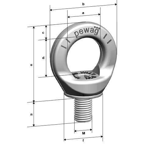 Pewag PLGWI M12 M16 stainless steel lifting points