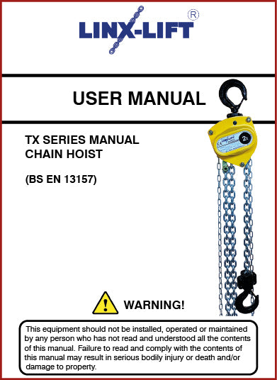 LINX-LIFT TX Series Hand Operated Chain Hoist User Manual