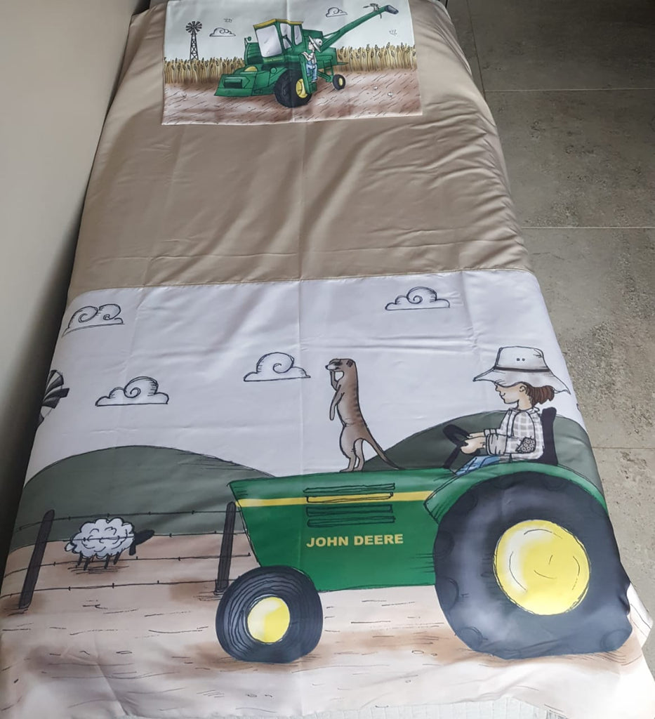 Duvet Cover Set Boy With Green Tractor Farm Range