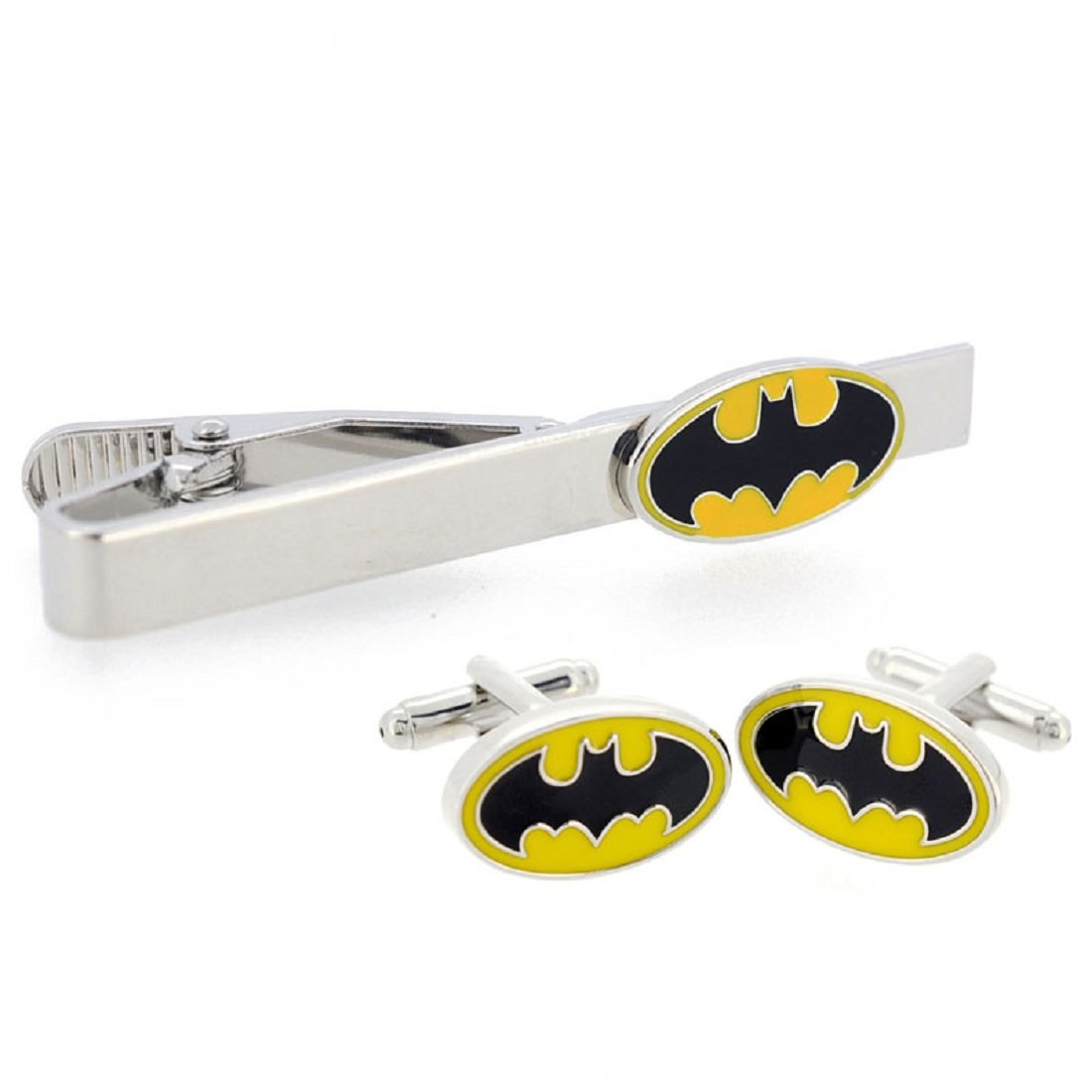 Yellow and Black Batman Cufflinks and Tie Clip Set – SHOPWITHSTYLE