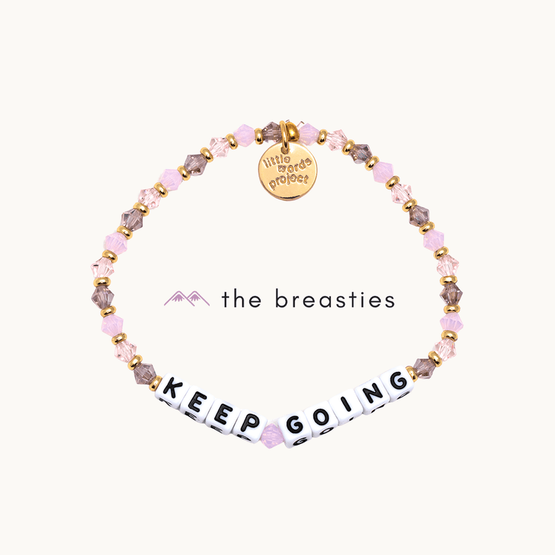 Little Words Project Keep Going Breast Cancer Beaded Bracelet