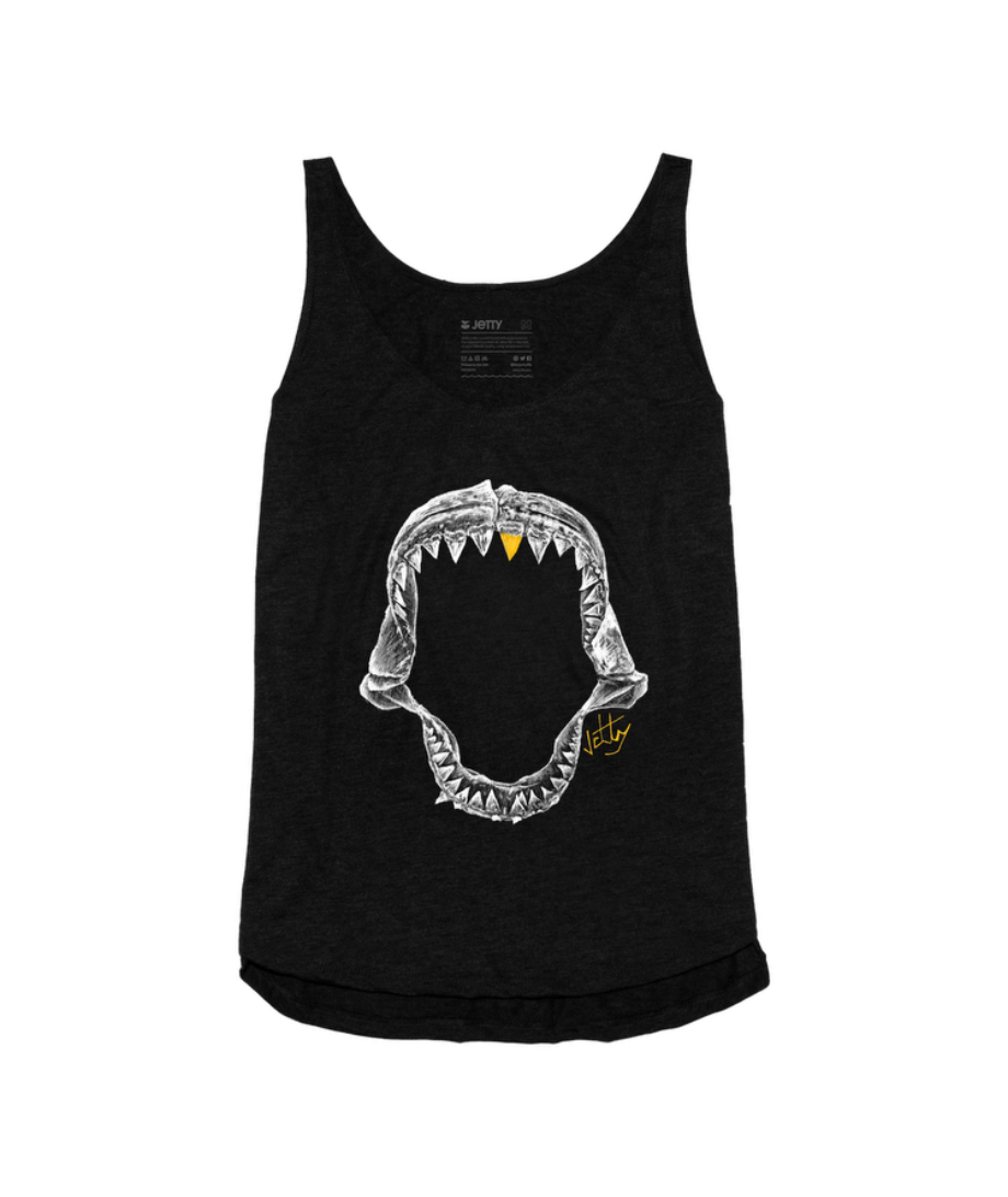Womens Jaws Tank- Black - Image 3
