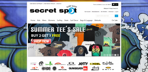 Secret Spot Surf shop ~ New Website