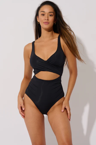 Blue Coral Crossed One-Piece – Iridescent Swimwear Boutique