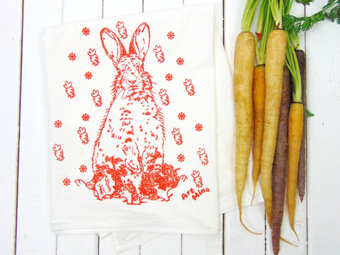 Carrot Bunny Tea Towel