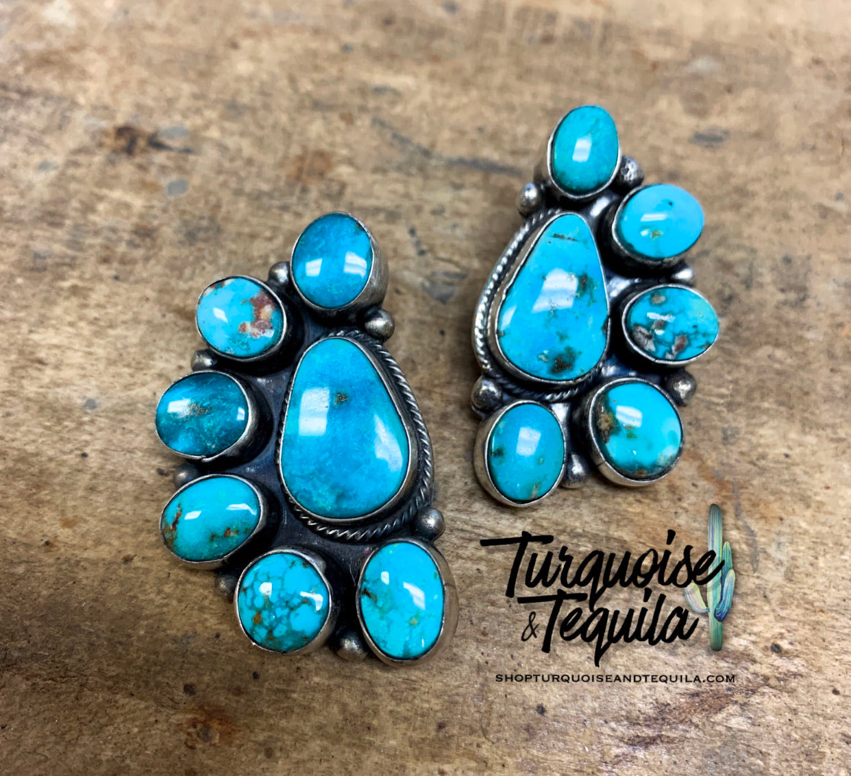 zara turquoise earrings