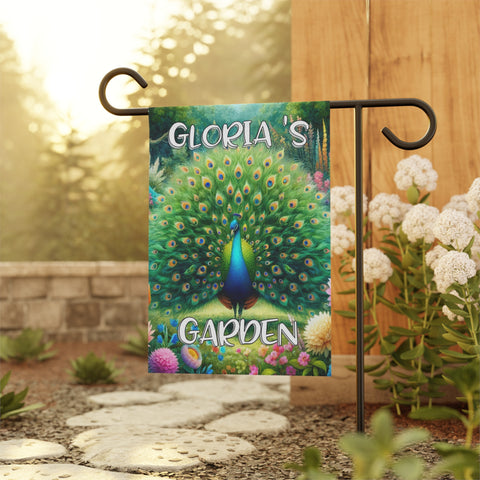 Gift for Gardeners Personalized Peacock Garden Banner Durable All Weather