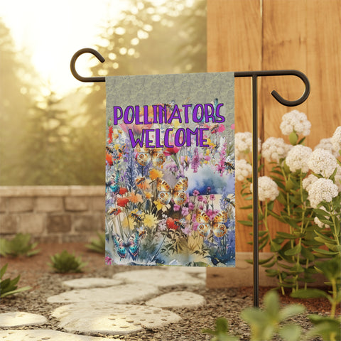 Gifts for Gardeners Pollinators Welcome Garden & House Banner