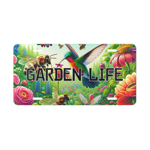 Gift for Gardeners, Hummingbird Garden Life Vanity Front License Plate Car Tag