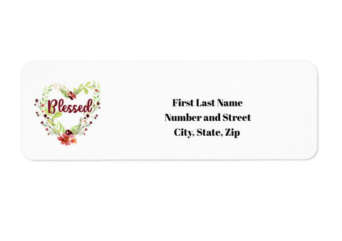 Blessed return address label