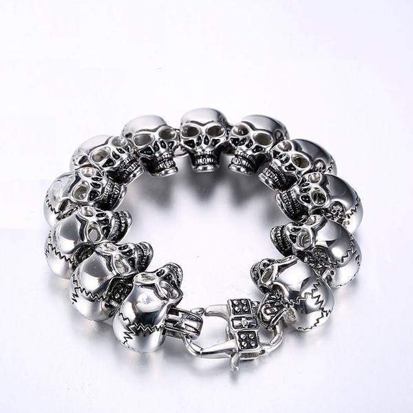 Steel Big Skull Bracelet