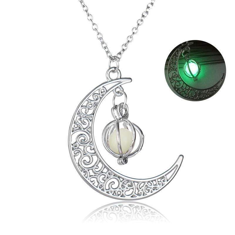 Crescent Moon Glow Pendant Necklace