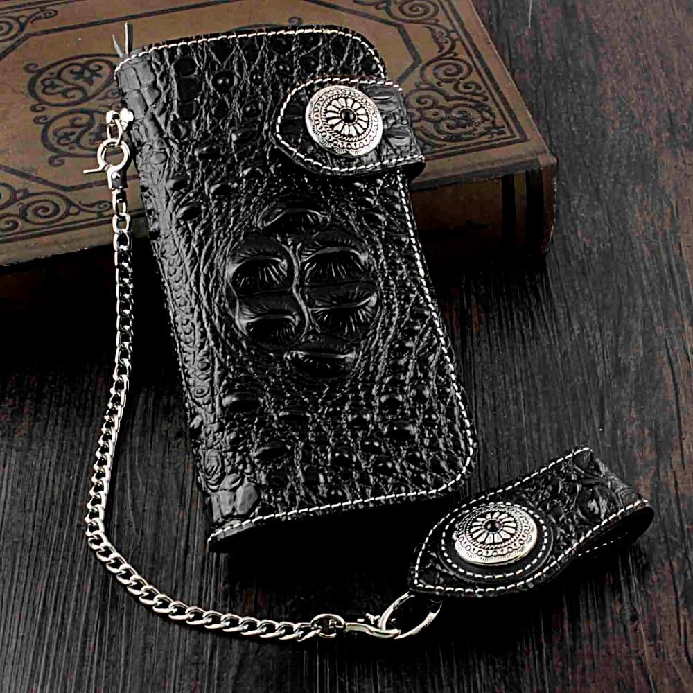 Crock Pattern Thick Men's Leather Wallet