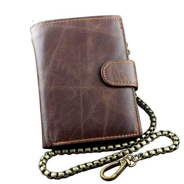 Biker Wallets with Chains | Men&#39;s Leather Trucker Wallets for Sale