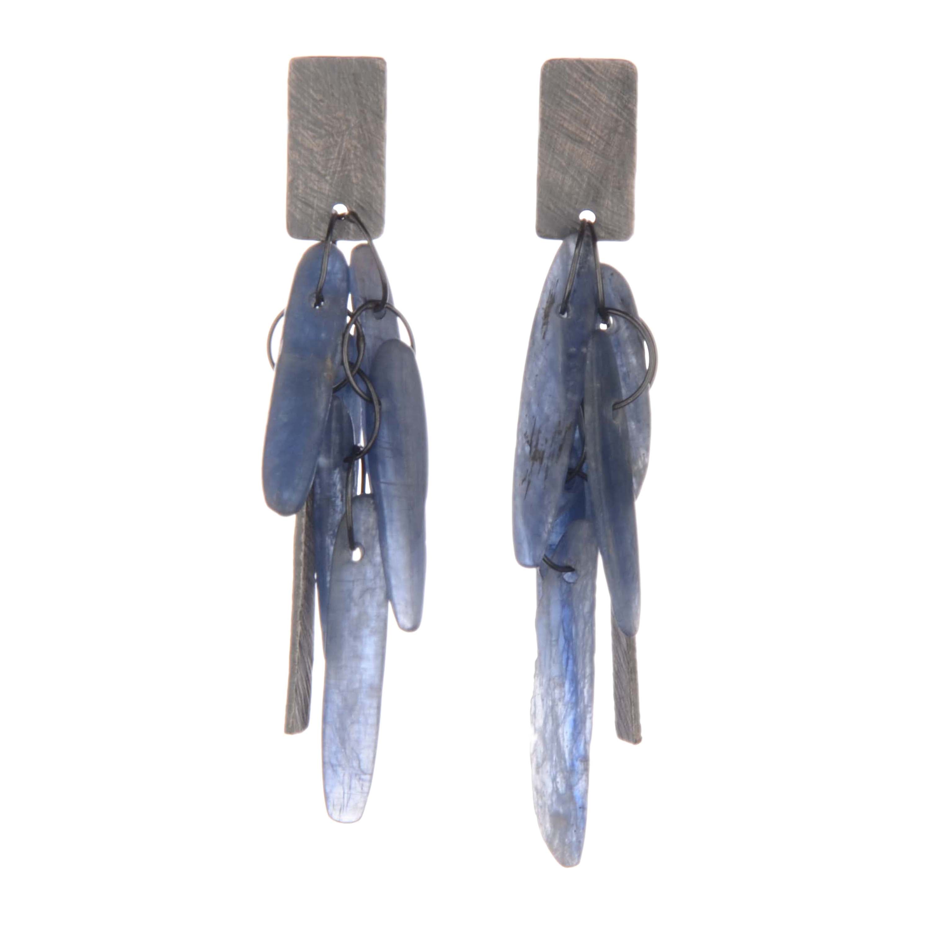 Carved Rectangle Tab Earrings