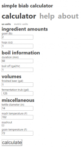 1 Gallon BIAB Calculator