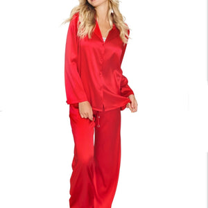 Mary Jo Bruno - Silk Pyjamas - Red