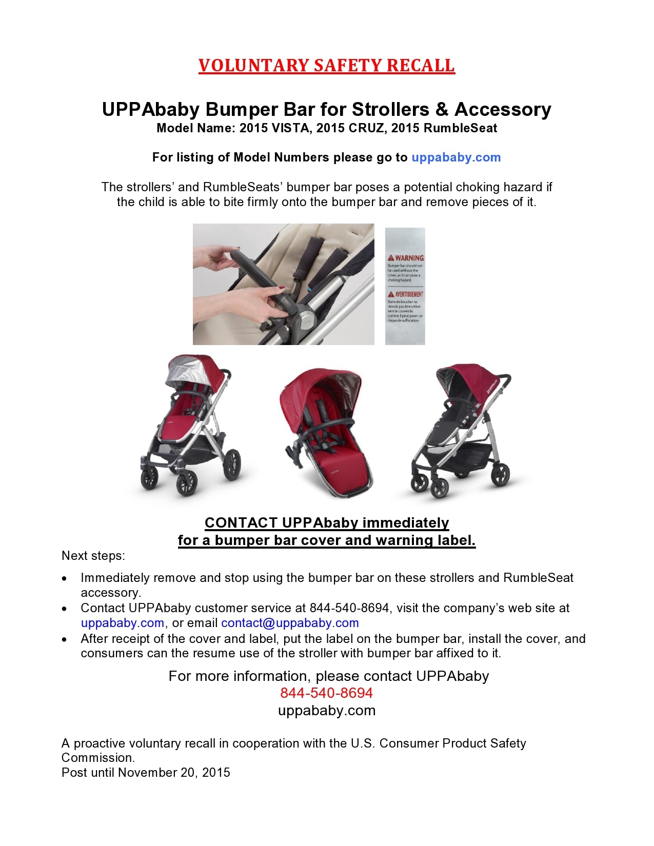 uppababy rumble seat recall