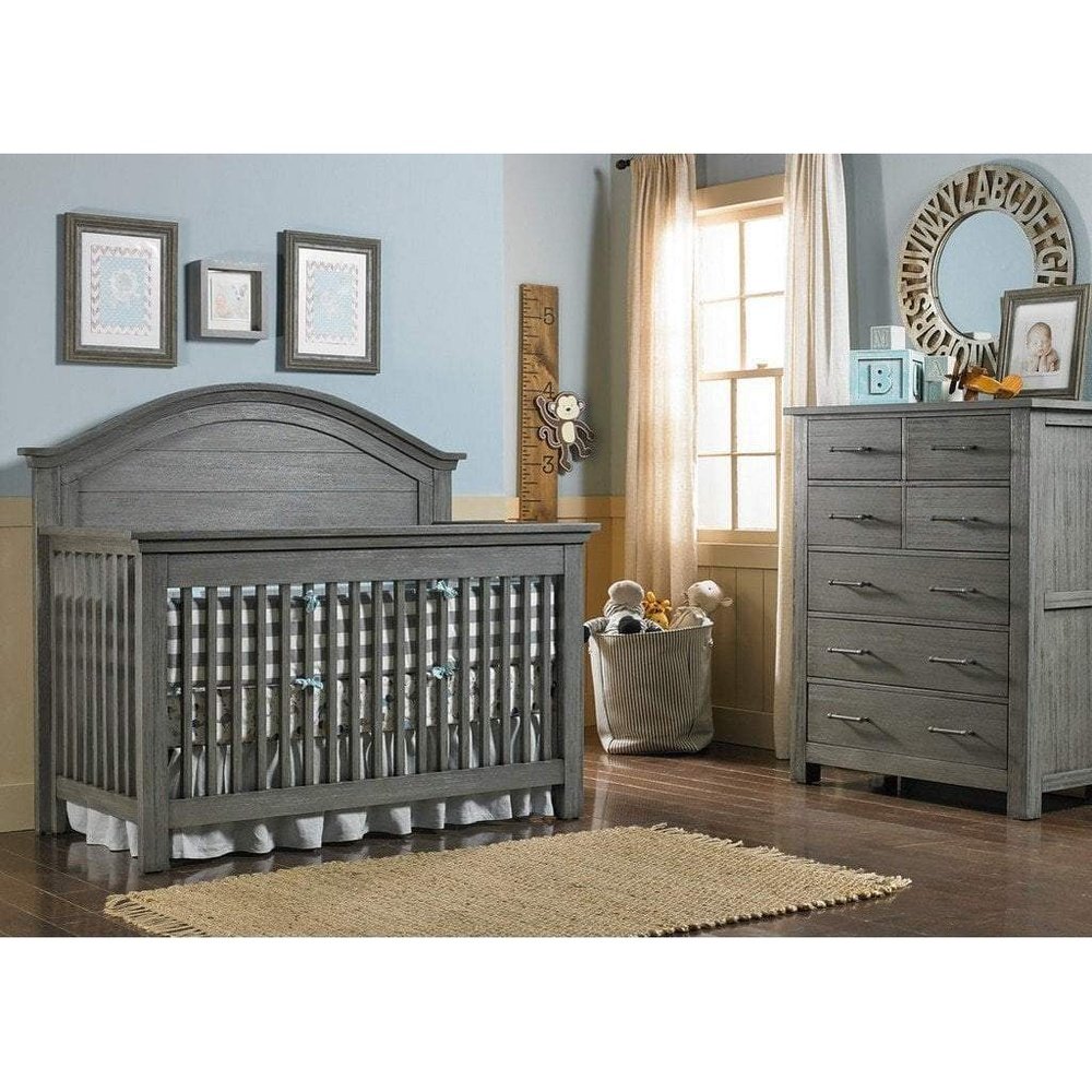 Dolce Babi Lucca Curved 4 in 1 Convertible Crib Weathered Grey