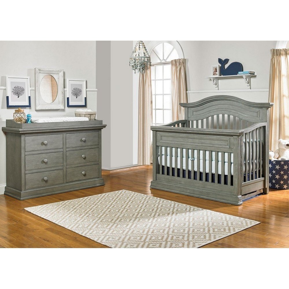 Dolce Babi Marco Crib And Double Dresser Nantucket Grey